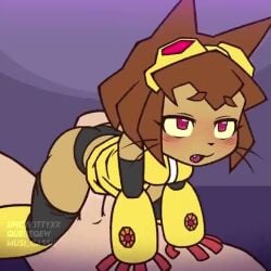 animated anthro ass black_panties cat_ears catgirl cowgirl_position furry gameoverse glitch_productions kit_(gameoverse) moaning musi_cassie panties queueqew sex smaller_female sound spicykittyxx straight tagme vaginal_penetration video