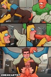 allen_the_alien anal anal_penetration anal_sex bara blowjob bulge cyclops fellatio full_nelson gay interspecies invincible invincible_(tv_series) male male_only mark_grayson mask masked masked_male mexicartist muscular muscular_male oral orange_body questionable_consent sucking sucking_penis