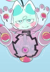 2025 anal anal_penetration anthro anus balls biped blue_background blue_body blue_eyes blush bodily_fluids clothed clothed_anthro clothed_male clothing deep_penetration digital_drawing_(artwork) digital_media_(artwork) dildo dildo_in_ass dildo_insertion duel_monster felid feline flaccid foreskin furgonomic_headwear furgonomics gay gay_anal gay_masturbation gay_sex genital_fluids genitals glans glistening glistening_body half-closed_eyes hi_res homosexual homosexual_male homosexual_sex humanoid_genitalia humanoid_penis leaking_precum looking_at_genitalia looking_at_penis looking_down looking_down_at_genitalia looking_down_at_penis low-angle_view male male/male male_anthro male_penetrated male_penetrating male_penetrating_male mammal monotone_body mostly_clothed narrowed_eyes object_in_ass partially_retracted_foreskin penetration penis plantigrade precum rear_view rinrin_(pixiv) sex_toy sex_toy_in_ass sex_toy_insertion shaded shaking simple_background soft_shading solo spacesuit tremble_lines trembling worm's-eye_view yu-gi-oh! yummy_snatchy