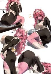 1girls ashido_mina_time-skip ass boku_no_hero_academia dress female female_focus female_only female_thick_thighs large_ass long_hair mina_ashido mina_ashido_time-skip my_hero_academia my_hero_academia_(finale) pink_body pink_hair pink_skin post-timeskip shinjinou solo thick_thighs thighs wide_hips