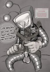 anal_penetration anal_sex anon anonymous_male antennae_(anatomy) big_balls big_penis blush deltarune deltarune_chapter_3 gay gay_sex gloved_handjob gloved_hands grin letttusse object_head oc_x_canon request robot_humanoid rubbing_penis self_insert size_difference strawpage_request tenna_(deltarune) text text_bubble tv_head y/n you