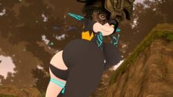 midna 3d huge_breasts huge_ass low-angle_view shortstack