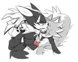 1boy 1cuntboy blue_eyes blush cnggu13 eyes_closed infinite_(sonic) infinite_the_jackal knot knotted_penis leg_over_shoulder pawpads paws sonic_(series) sonic_forces sonic_oc sonic_the_hedgehog_(series) stomach_bulge stomach_deformation sweat vaginal_penetration