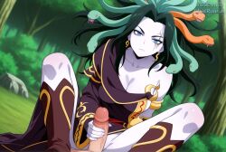 ai_generated medusa_(kid_icarus) kid_icarus kid_icarus_uprising 1boy 1girls beautiful big_penis breasts cute cute_face emotionless emotionless_female eyebrows feet feet_fetish female female_focus first_person_view gorgeous grabbing handjob human legs long_penis looking_at_viewer male masturbation medium_breasts nature_background outdoors outside penis pov pov_eye_contact pov_male pussy rock romantic scar scar_on_face school_uniform schoolgirl sex sexy_body sexy_female shoulders shy sitting tree trees