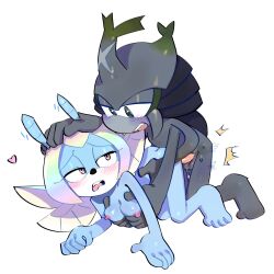 pinklilim jewel_the_beetle sonic_oc sonic_the_hedgehog_(series) sonic_the_hedgehog_(comics) sonic_the_hedgehog_(idw) idw_publishing insect_girl antennae_(anatomy) insect_boy 1boy 1girls looking_back sonic_(series) thrusting ambiguous_penetration areolae blue_skin multiple_arms extra_arms heart grabbing_from_behind fondling_breast groping_breasts groping_breasts_from_behind shell lidded_eyes blush blushing hercules_beetle beetle bug_girl bug_boy ass_crack ass_cleavage
