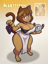 ass big_breasts boots breasts brown_hair cat_ears cat_tail cleavage female female_only gameoverse glitch_productions gloves goggles huge_breasts kit_(gameoverse) kit_bodega large_breasts navel short_hair slim_waist spoiledpif sweat tagme tan_body thick_thighs voluptuous wide_hips