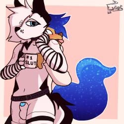 2d_animation after_sex animated anthro arm_warmers armwear ass_up balls belt belt_accessory bent_over beverage bite_mark black_markings blue_blush blue_eyes blue_penis blush bodily_fluids bottomless bouncing_balls bruised butt canid canine clothed clothing coffee coffee_mug collar container cum cum_drip cup dizzy_(eviesdumb) dripping duo ear_twitch eviesdumb femboy feminine fur genital_fluids genitals glowing glowing_genitalia glowing_penis hair harness heart_symbol hi_res hickey hoodie imminent_sex knot knotted_penis leash leash_pull leashed_collar legwear liquid_hair liquid_tail long_hair male male/male mammal marker markings orange_body orange_fur pattern_clothing penis precum precum_drip precum_on_penis pseudo_hair raised_tail red_eyes saggy_balls skimpy smile sneaking sparkles sparkling_hair sparkling_tail spiked_collar spikes standing steam striped_clothing stripes surprise_hug tail tail_motion tailwag teeth teeth_marks teeth_showing thigh_highs throb tired tired_eyes toco_(eviesdumb) tongue tongue_out topless topwear white_body white_fur