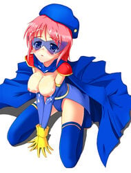 beret blue_eyes blue_mage blush breasts cape cum cum_on_body cum_on_breasts cum_on_chest cum_on_clothes cum_on_face cum_on_hair cum_on_upper_body elbow_gloves facial female female_only final_fantasy final_fantasy_five final_fantasy_v glasses gloves hat human lenna_charlotte_tycoon leotard nipples pink_hair short_hair shoulder_pads sitting solo tekuteku_(pixiv) thighhighs