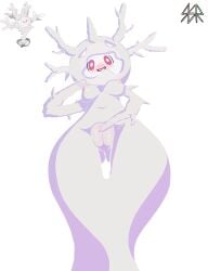 2025 absurd_res anthozoan aquatic areola blush blush_lines breasts butt butt_from_the_front clitoris cnidarian cursola digital_media_(artwork) female front_view galarian_corsola galarian_form generation_8_pokemon genitals ghost grey_body grey_breasts hi_res low-angle_view medium_breasts multi_eye multi_mouth multicolored_body navel nintendo nipples nude nude_female open_mouth pink_areola pink_eyes pink_nipples pokemon pokemon_(species) pupils regional_form_(pokemon) safersophieroth solo spirit standing thigh_gap translucent translucent_body vulva watermark white_body white_pupils wide_hipped_female wide_hips