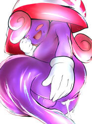 2024 absurd_res after_anal after_sex balls bodily_fluids bragn0ofoe61640 breasts butt butt_focus clothing cum cum_in_ass cum_inside cumming_from_anal_sex genital_fluids genitals ghost_tail gloves gynomorph hair handwear hat headgear headwear hi_res humanoid intersex legless mario_bros nintendo not_furry paper_mario paper_mario:_the_thousand_year_door pink_hair purple_body purple_skin shadow_siren small_breasts solo sweat sweatdrop trans_(lore) trans_woman_(lore) vivian_(mario) white_clothing white_gloves white_handwear witch_hat