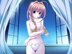 aojiru female hagio_himawari hanamaru lingerie nipples oppai panties window