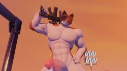 1:1 2023 3d 5_fingers abs animated anthro anxiboi balls big_balls big_penis black_eyes claws digital_media_(artwork) domestic_cat epic_games erection eyebrows felid feline felis fingers foreskin fortnite fur furry gay genitals hi_res holding_penis humanoid_genitalia humanoid_penis looking_down male male_only mammal masturbation meowscles meowscles_(fortnite) mottled multicolored_body multicolored_fur muscular muscular_male nipples no_sound pecs penis pose solo stroking_penis tagme tongue tongue_out vein veiny_penis video