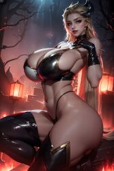 1girls ai_generated coven_evelynn curvaceous curvy_body curvy_female eclipse_series evelynn female_focus female_only hi_res huge_breasts league_of_legends looking_at_viewer seductive_look sideboob sole_female solo solo_female solo_focus stable_diffusion unartist