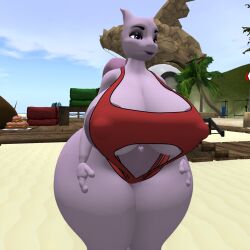 big_breasts breasts female female_mewtwo ferialexonar mewtwo pokemon pokemon_(species) thick_thighs wide_hips