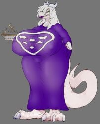 anthro big_breasts big_nipples boss_monster bovid breasts camel_toe caprine clothing costume delta_rune_(emblem) dragon female hi_res huge_breasts huge_nipples hyper hyper_breasts lips makeup mammal nipple_outline nipples robe solo symbol telia teliars643 thick_lips toriel undertale undertale_(series)