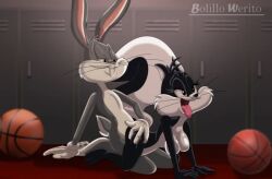 basketball_(ball) bolillo_werito bugs_bunny cat cat_humanoid furry looney_tunes penelope_pussycat rabbit rabbit_humanoid the_looney_tunes_show tongue_out warner_brothers