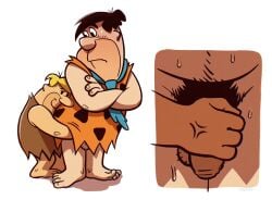 barney_rubble caveman chuchugelee clingy crotch_grab embarrassed flaccid flaccid_penis fred_flintstone gay gay_sex hanna-barbera horny_male male male_only molestation molesting penis_grab the_flintstones toony uncut