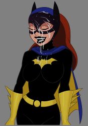 barbara_gordon batgirl batgirl_(the_new_batman_adventures) batman:_the_animated_series batman_(series) belt blue_eyes covered_in_cum cum cum_on_face dc dc_comics dcau gloves loving_it masked masked_female red_hair redhead something_unlimited spandex spandex_suit sunsetriders7 superheroine the_new_batman_adventures