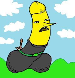 1boy adventure_time earl_lemongrab eyes flat_colors male_only non-human open_mouth penis penis_transformation simple_background simple_coloring toony transformation