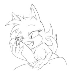 anthro canid canine canis ellie_the_wolf fan_character female fours_(artist) genitals hand_on_penis licking looking_at_genitalia looking_at_penis mammal oral penile penis penis_lick sega sex size_difference solo sonic_(series) sonic_the_hedgehog_(series) tongue tongue_out wolf