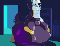 accidentalaesthetics andromorph animated anthro balloon belly big_belly bosco_(zuel) canid canine canis domestic_dog duo feral furry gif humping humping_belly inflatable inside intersex male male/male mammal neck_bulge overweight predator/prey rolling_over struggling_prey swallowing vore wolf zuel