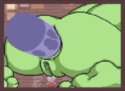 akai_(ugokashitari) anal anal_sex animated big_ass cum cum_in_ass female female_focus gif goblin goblin_female green_skin pixel_art princess_and_conquest toe_claws toe_curl toenails toes