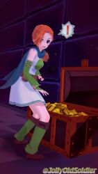 ! 1girls 3d cath_(fire_emblem) caught chest female female_only fire_emblem fire_emblem:_the_binding_blade gold_(metal) jollyoldsoldier money nintendo orange_hair shocked solo thief treasure treasure_chest