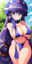 ai_generated glasses gluko large_breasts mon_colle_knights purple_hair