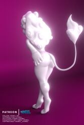 <3_eyes 2:3 absurd_res android anthro ass bose_(character) felid female heart hi_res lion machine mammal nude pantherine rear_view robot rubber solo text voxell_voxell