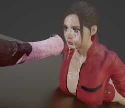 3d after_oral after_rape bestiality broken_rape_victim claire_redfield cum cum_on_body cum_on_breasts cum_on_face horse horse_penis horsecock mind_break rape resident_evil traumatized zoophilia