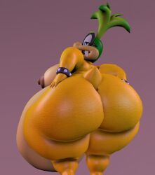 3d ass fat iggy_koopa mario_(series) moobs mrrainbow nintendo nipples overweight tagme