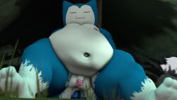 3d anus belly_button facesitting male moobs mrrainbow nintendo nipples pokemon pokemon_(species) snorlax tagme