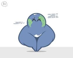 ass big_ass big_butt bonguitoweon bubble_ass bubble_butt earth front_view looking_at_viewer non-human text thick_ass thick_thighs toony