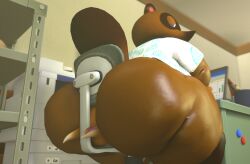 3d animal_crossing ass ass_focus belly big_ass big_butt chubby crazy_redd facesitting fat fat_ass gay moobs mrrainbow nintendo office source_filmmaker tagme tom_nook