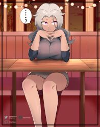 akka_alkarin anime_style breasts girl red_eyes white_hair