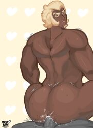 anal big_ass buff cookie_run cum_in_ass facial_hair gay gay_sex looking_back muirobara only_male riding_penis royal_margarine_cookie sweating