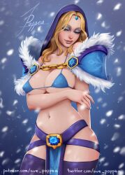 1girls 2022 alternate_version_available ave_poppea blonde_hair crystal_maiden curvaceous curvy_body curvy_female curvy_figure dota dota_2 female_focus female_only hi_res huge_breasts jewelry looking_at_viewer mature_female seductive_look solo_female solo_focus voluptuous voluptuous_female