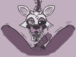 after_fellatio after_sex anthro covered_in_cum cum female five_nights_at_freddy's mangle_(fnaf) mangled_mangle_(fnaf) purple_guy_(fnaf) straight william_afton