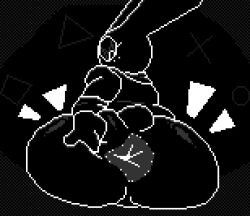 ass asshole black_body black_skin eocvevo lewdyant pixel_art rabbit rabbit_ears rabbit_tail slightly_chubby spread_anus vib-ribbon vibri