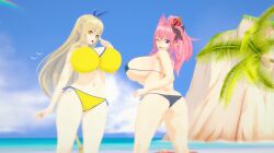 3d ass beach big_breasts bikini bikini_bottom bikini_top bimbo breasts disgaea disgaea_5 gigantic_breasts huge_breasts hyper_breasts koikatsu large_breasts liezerota massive_breasts nippon_ichi_software seraphina_(disgaea) sideboob thick_thighs thighs totenafterdark