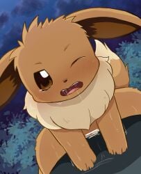 black_body black_fur blush bodily_fluids brown_body brown_fur censor_bar cum_in_pussy cum_inside detailed_background duo ears_down eevee eeveelution erection female feral fur generation_1_pokemon generation_2_pokemon genitals hi_res male male/female nintendo one_eye_closed open_mouth penetration penis pivoted_ears plant pokemon pokemon_(species) quadruped rumine saliva sex shrub umbreon vaginal_penetration