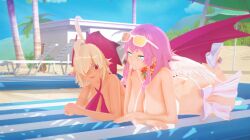 3d alternate_version_available angel angel_wings artina beach bikini bikini_bottom bikini_top breasts cleavage disgaea disgaea_4 disgaea_rpg huge_breasts koikatsu large_breasts lucy_(disgaea_rpg) nippon_ichi_software tanned totenafterdark