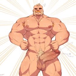 bara big_penis brawl_stars cum gay muscular_male older_male sam_(brawl_stars) solo_male