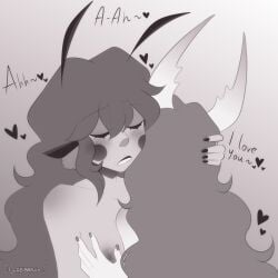 andromelux bug couple hand_on_breast moaning neck_kissing oc original_character romantic void_chrysalis