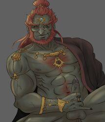 bara boner buff cock dilf erection ganondorf ganondorf_(tears_of_the_kingdom) gay handjob jacking_off male male_focus male_only precum rizz smug smug_face solo solo_focus solo_male tears_of_the_kingdom the_legend_of_zelda yaoi