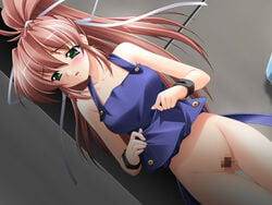 hadaka_apron hadaka_apron_gakuen kazuma_muramasa long_hair skirt_lift