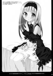 cum japanese_text lolita_fashion monochrome oshaban page_44 page_number sasahiro thighhighs