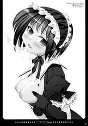 breast_grab breast_hold cum japanese_text lolita_fashion monochrome nipples oppai oshaban page_42 page_number sasahiro