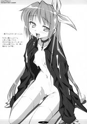 cum japanese_text monochrome nipples no_bra nopan open_clothes open_shirt oppai oshaban page_109 page_number sasahiro shirt thighhighs vagina