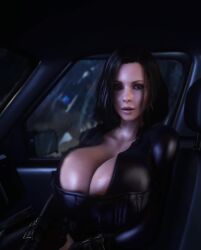 1girls 3d 3d_animation alternate_breast_size animated black_bodysuit black_hair bodysuit boob_window breast_jiggle breasts breasts_bigger_than_head breasts_bigger_than_torso busty car cleavage cleavage_window corset female female_only female_solo gigantic_breasts huge_breasts inside_car jiggling_breasts kate_beckinsale looking_at_viewer looking_away medium_hair open_clothes rain raining selene_(underworld) shorter_than_30_seconds sitting_in_car skin_tight solo solo_female tagme top_heavy underworld unzipped unzipped_bodysuit vaako vampire vampire_girl vertical_video video